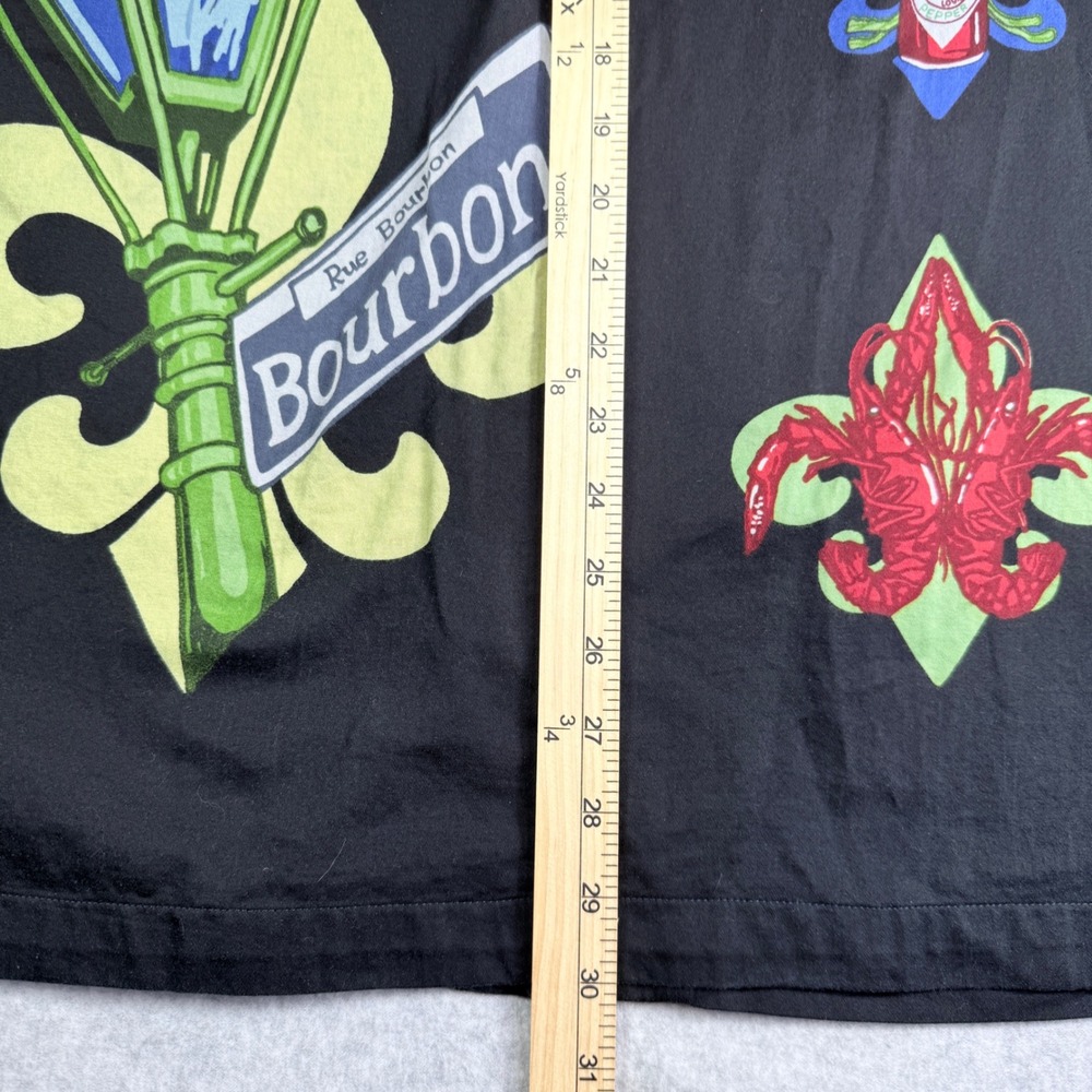 Tabasco Sportswear Button Down Shirt Mens Lg Black Bourbon Street NOLA Graphic - Picture 12 of 14